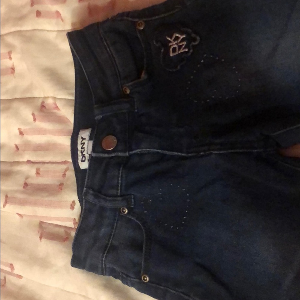 DKNY heart etched jeans excellent condition